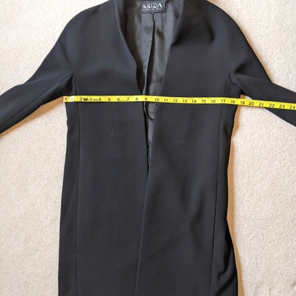 Krizia black vintage 80's wool jacket Sz M - Picture 6 of 9